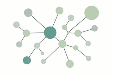 Abstract representation of interconnected data points in soft green and blue tones illustrating themes of network systems and digital intelligence showcasing modern design and innovation