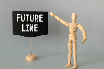 Man standing on asphalt road with the text future.