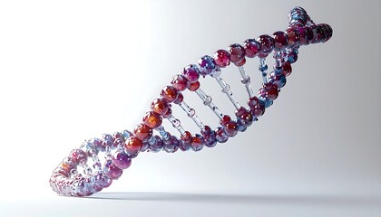 Colorful DNA helix on white background