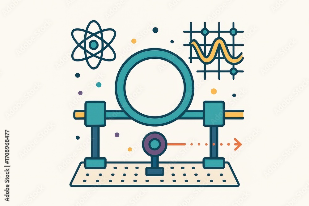 Poster innovative scientific equipment represented through a stylized illustration showcasing a measurement