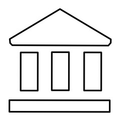 Bank Building Icon – Financial Institution Vector