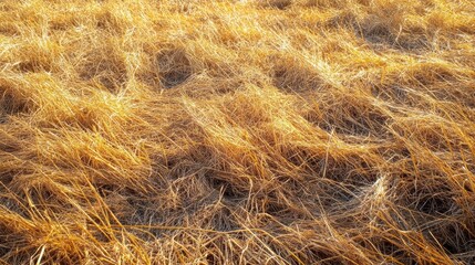 Obraz premium Golden Dry Grass Landscape Covered in Sunlight with Abundant Nature Beauty, Perfect for Agricultural and Natural Theme Visuals