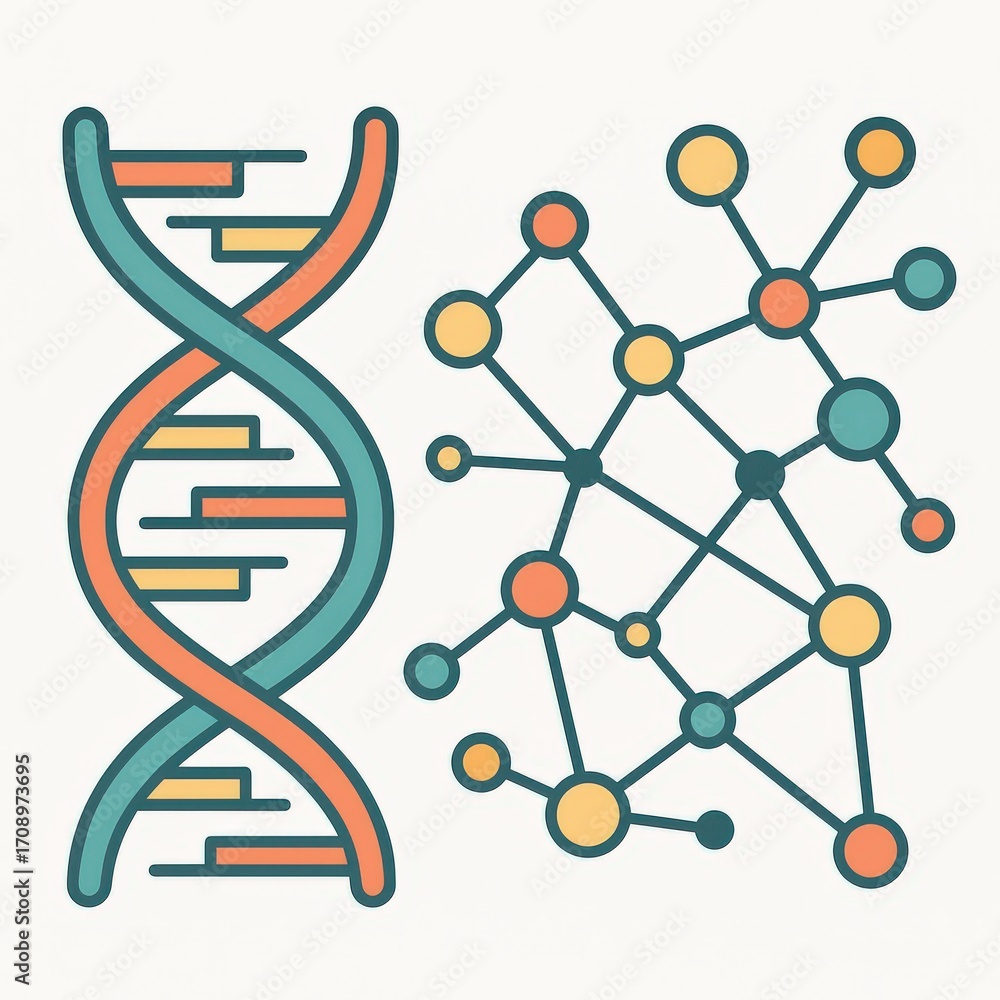 Poster the intricate relationship between dna structures and molecular networks emerging from the depth of 