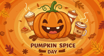Vector illustration pumpkin Spice day