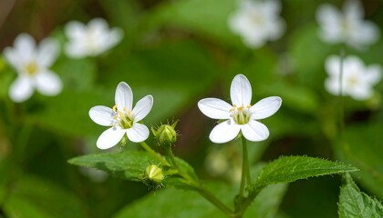 Fototapeta premium White Flowers Close-up in Nature