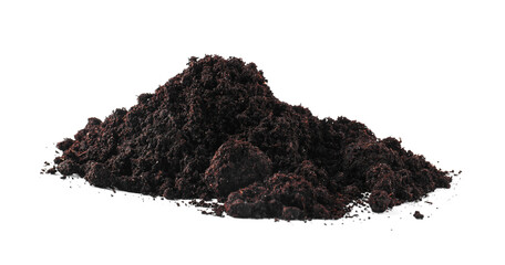 Pile of fresh soil isolated on white