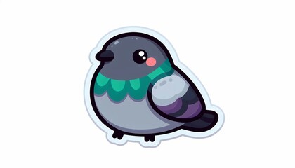 Obraz premium Cute pigeon cartoon illustration, delightful design, perfect for children's books and stickers