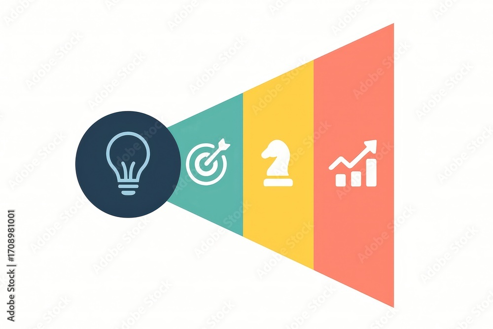 Aufkleber visualizing strategic insights through creative concepts featuring a light bulb icon representing in
