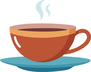 Vector illustration of a coffee cup icon, featuring a simple design with steam rising from the top.