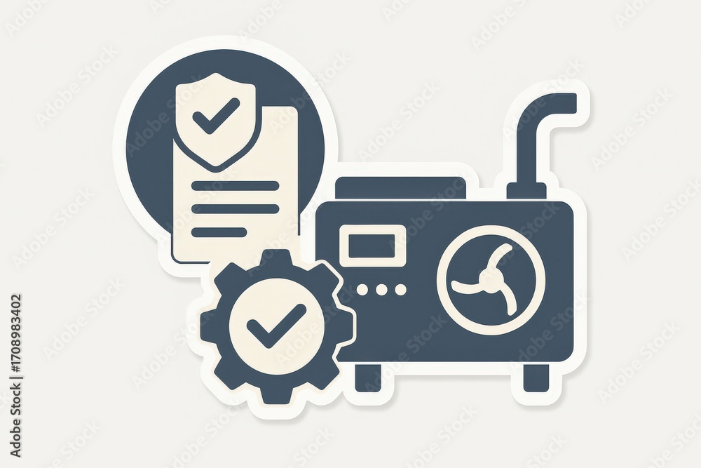 Aufkleber conceptual depiction of a quality assurance system highlighting operational efficiency with mechanic