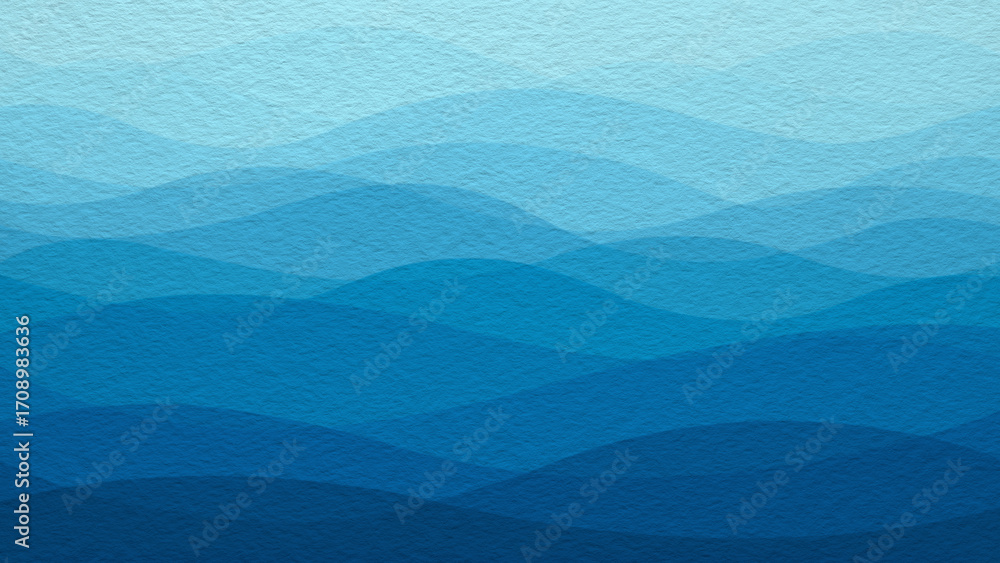 Poster abstract art background navy azure blue colors. watercolor painting on texture paper with turquoise 