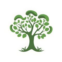 Obraz premium AI Generative. Cute Simple Tree Illustration. 13