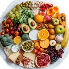 Circle Graphic Healthy Food Nutrition Balanced Diet Infographic Colorful Modern