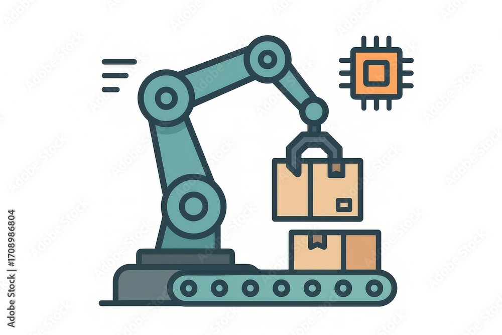 Poster advanced robotic arm delivering smart packaging solutions within automated logistics environments sh