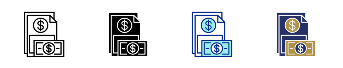 Budget  Icon Set Multiple Style Collection