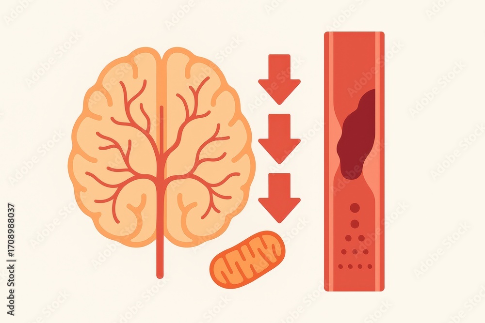 Poster intricate visualization depicting connections between the human brain and cellular structures explor