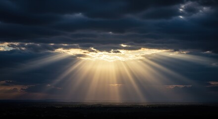 Sunlight breaking through clouds