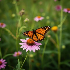 Fototapeta premium Monarch butterfly on flower
