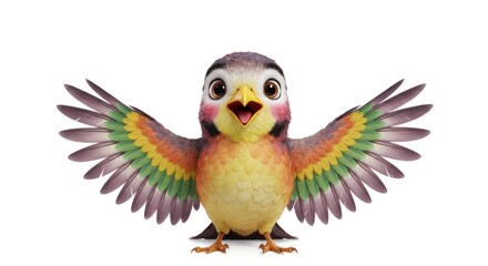 Colorful cartoon bird illustration