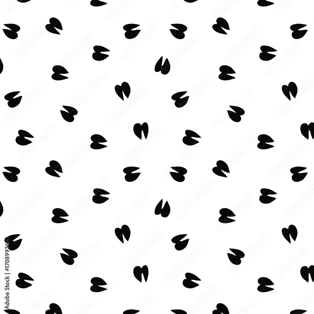 Poster seamless pattern with bull footprint in black color with transparent square background