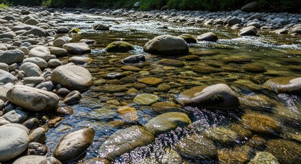 Fototapeta premium Clear stream over rocks