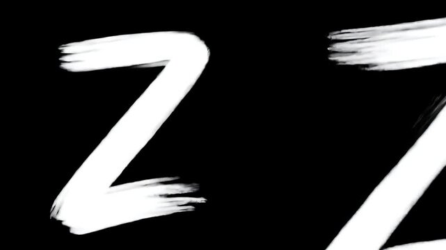Two White Z Letters on a Black Backdrop with Brushstroke Effect