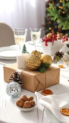 Festive Christmas table setting
