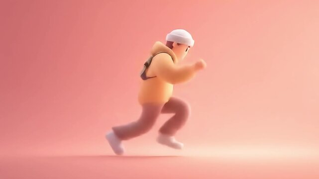 3D cartoon character Exercising jumping 4K Videos