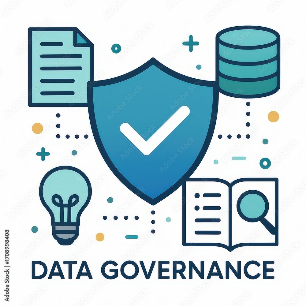 Poster ensuring data governance through effective policies enhancing cybersecurity strategies maximizing da