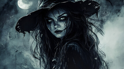 Fototapeta premium Beautiful illustration for Halloween, horror, and a scary day.