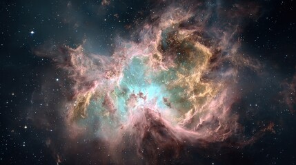 Fototapeta premium Colorful Deep Space Nebula with Star Clusters