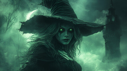 Fototapeta premium Beautiful illustration for Halloween, horror, and a scary day.