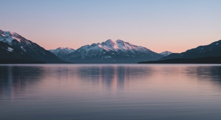 Mountain lake reflection sunrise
