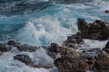 Crashing Waves on the Rocky Coast of Crete