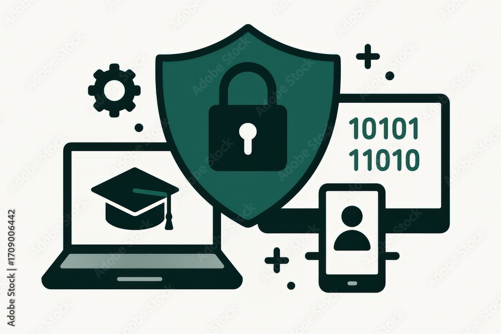 Poster safeguarding personal data through innovative technology and robust security measures in the digital