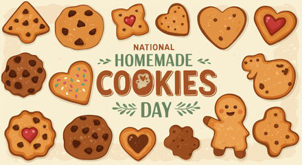 Vector illustration National homemade cookies day