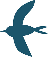 Obraz premium Stylized Flying Bird Silhouette