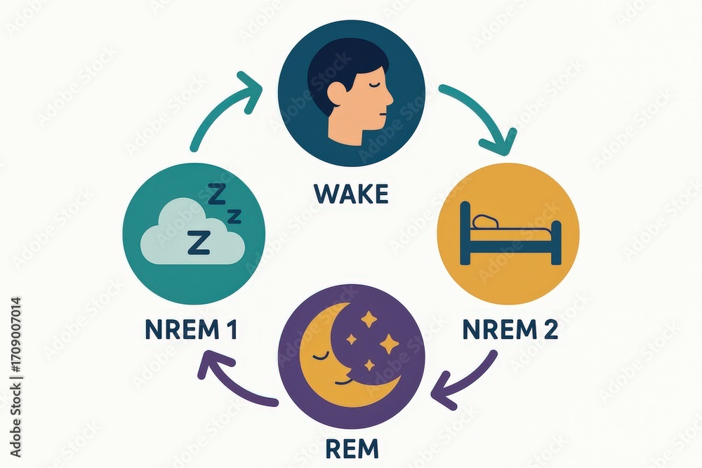 Aufkleber understanding the sleep cycle progression through wakefulness and the phases of nrem and rem sleep i
