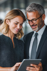 Fototapeta premium Business people collaborating on digital tablet in office