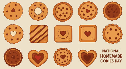 Vector illustration National homemade cookies day
