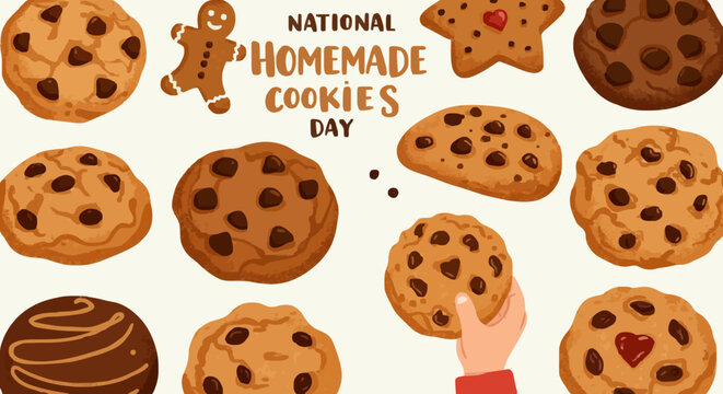 Vector illustration National homemade cookies day
