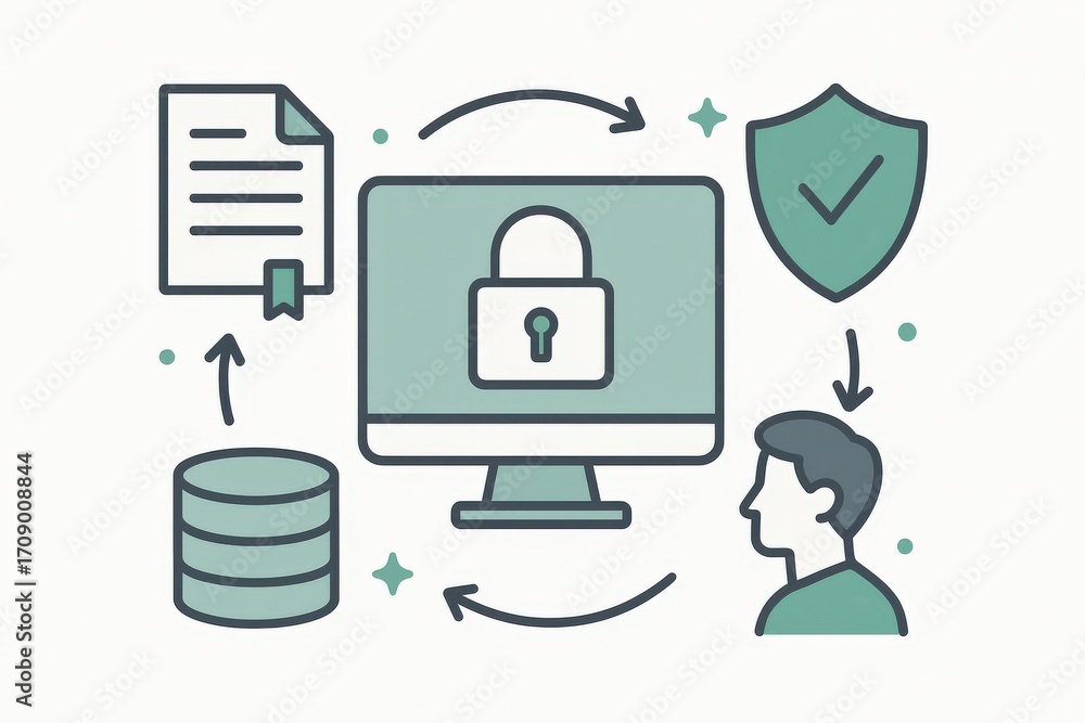 Poster innovative digital security solutions enhancing data protection through encryption methodologies whi