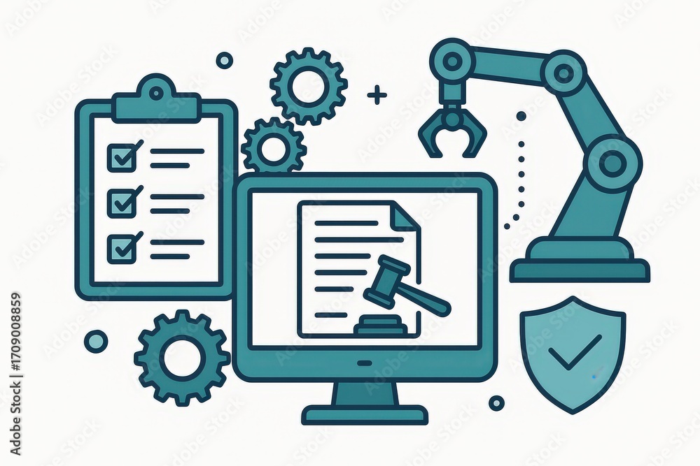 Aufkleber integrating automation and compliance in digital environments with intelligent systems enhancing eff