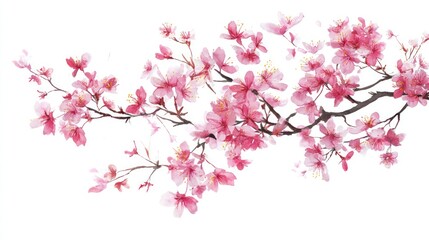 Fototapeta premium Delicate pink cherry blossom flowers on a branch