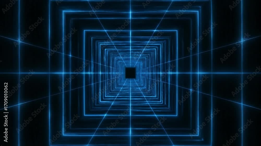 Wall mural a futuristic light grid expands and pulses in a structured, seamlessly looping abstract motion graph