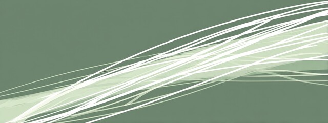 Abstract Green Background with White Lines and Soft Textures