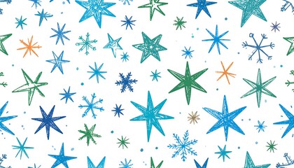 Festive star and snowflake pattern