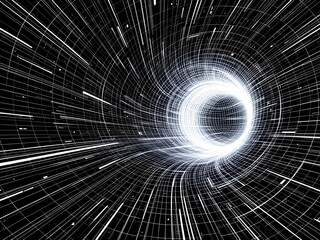 Abstract Geometric Tunnel with Light at the End Background Futuristic 