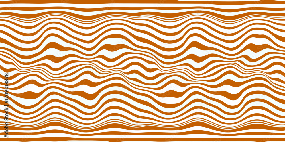 Aufkleber abstract wavy orange and white stripes creating a dynamic optical illusion pattern background