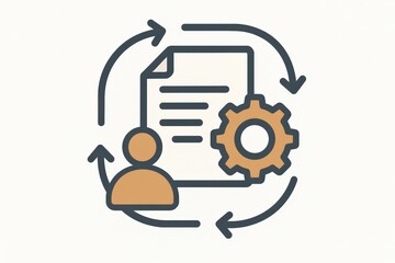 Innovative cycle of document management showcasing integration of individual agency and mechanical efficiency in a seamless workflow enhancing productivity outcomes